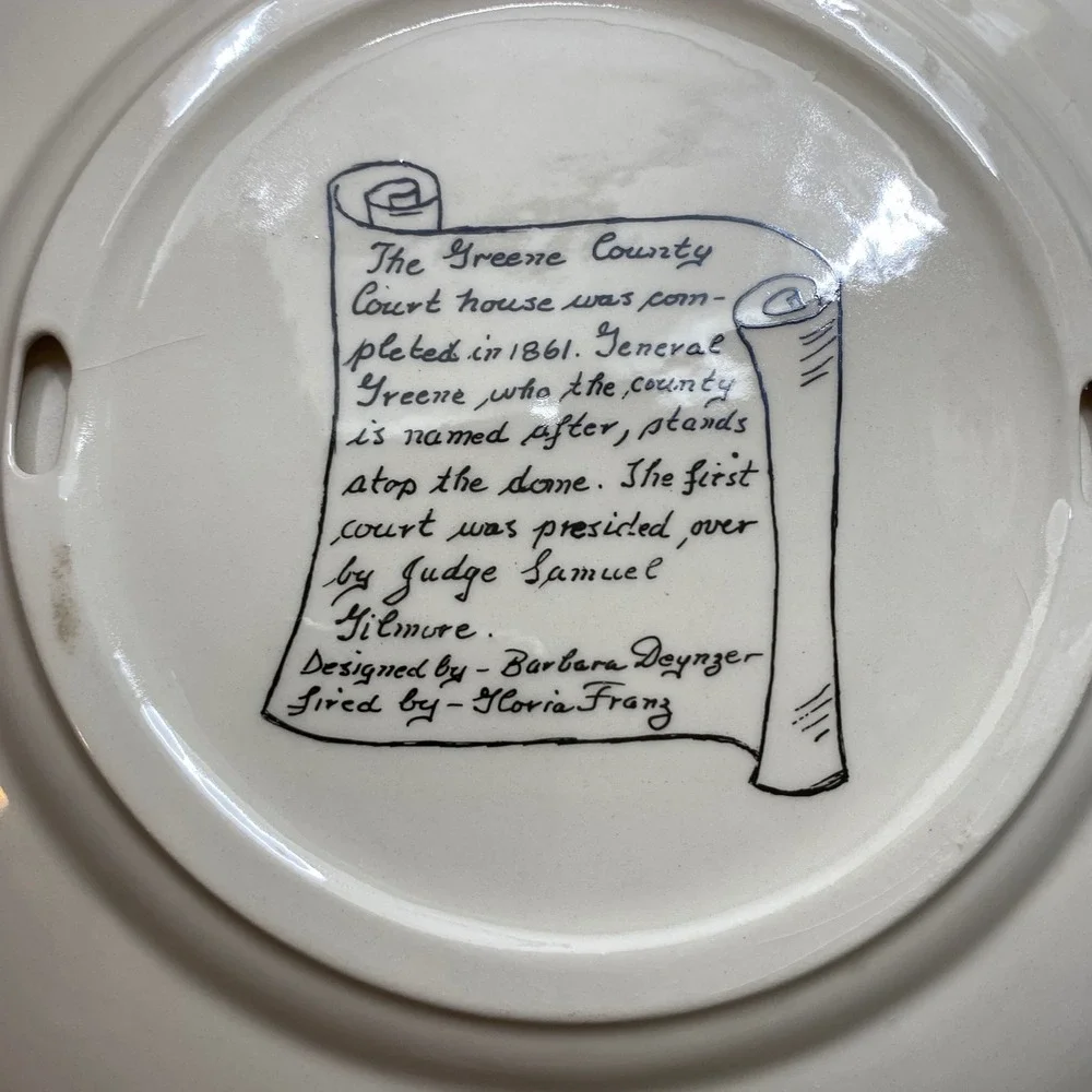Vintage Greene County Courthouse American Bicentennial Collector Plate 1776-1976